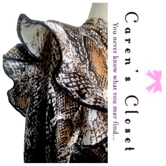 Zara Snake Print Blouse - Brown and Black - Picture 9 of 9